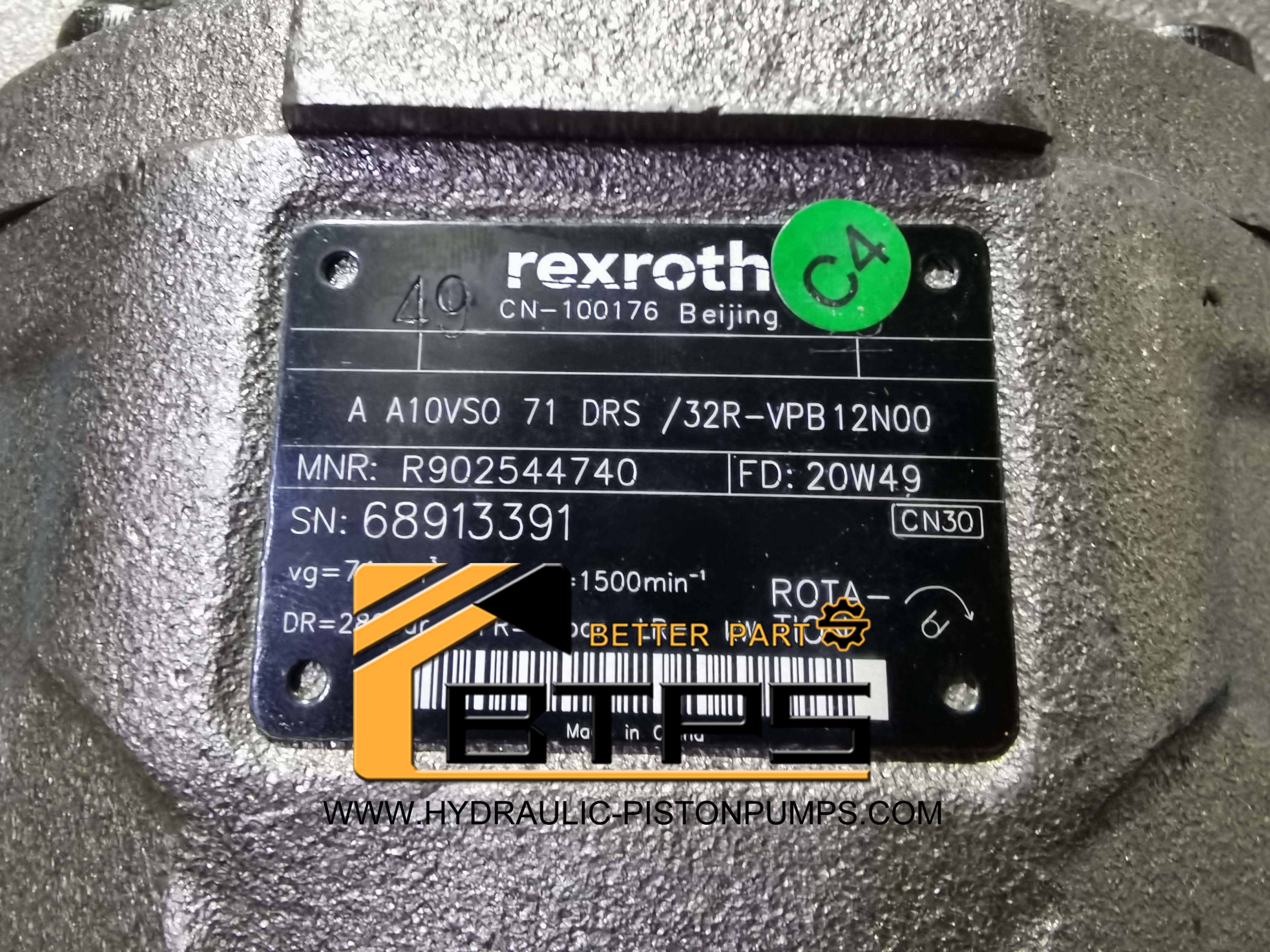 Rexroth Hydraulic Piston A10VSO Pump A A10VSO71DFR1-31R-PPA12N00 A10VSO45 A10VSO71 A10VSO100 A10VSO140