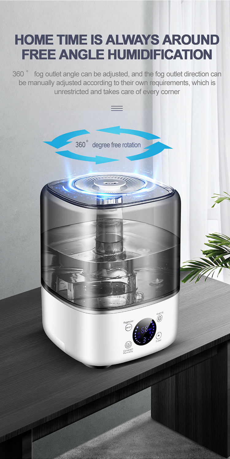 Top Filling 5L Room Humidifier Cool Warm Mist Humidifier UV Sterilize