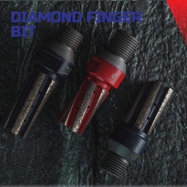 6mm Vacuum Brazed Diamond Finger Bits for Marble Drilling Feed Rate 24-48" per minute