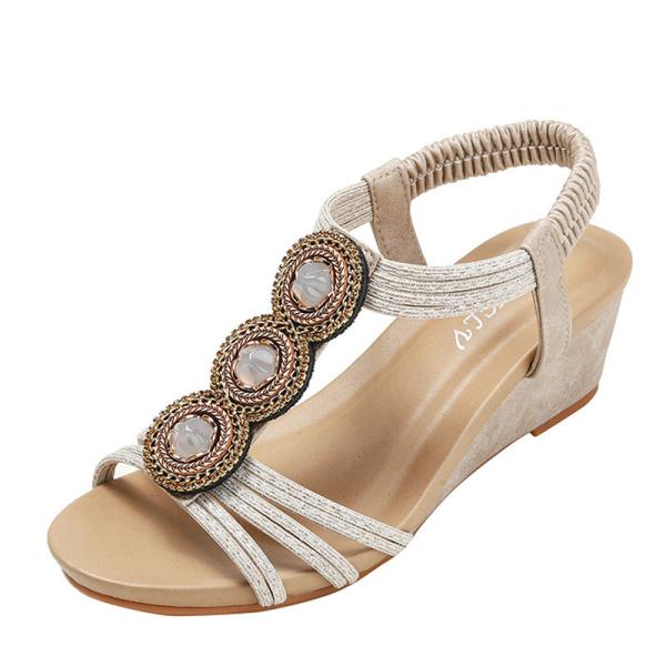 BS174 Fashion Sandals Women'S European And American Rhinestone Cross Strap Back