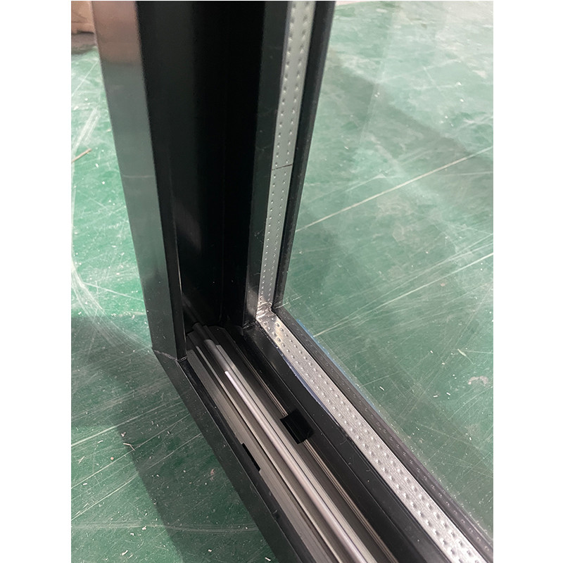 Fly Screen Black UPVC American Single Sliding Window With FiberGlass Screen Netting Material