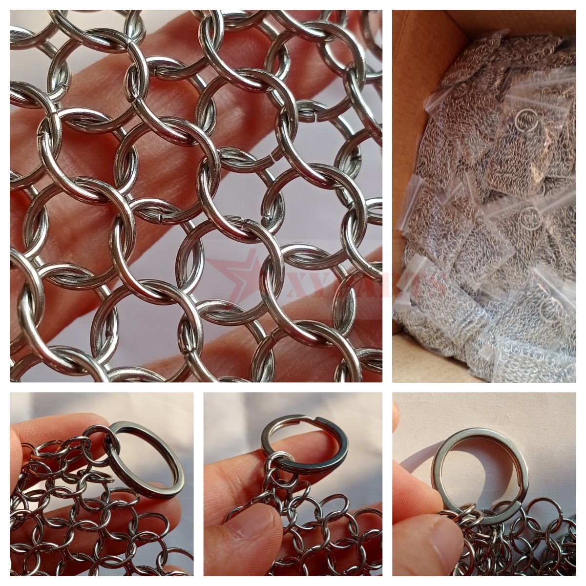 5 Inch Cast Iron Chainmail Scrubbers Food Grade Stainless Steel Material