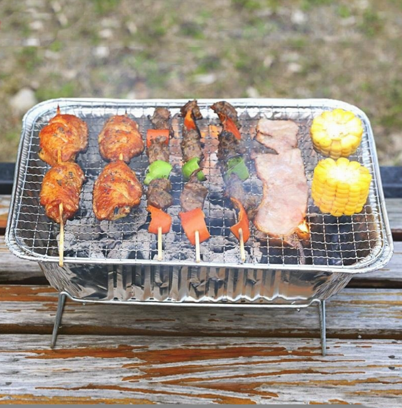 Outdoor Camping Portable Disposable Charcoal BBQ Grill with Design and 32X24X6cm Size