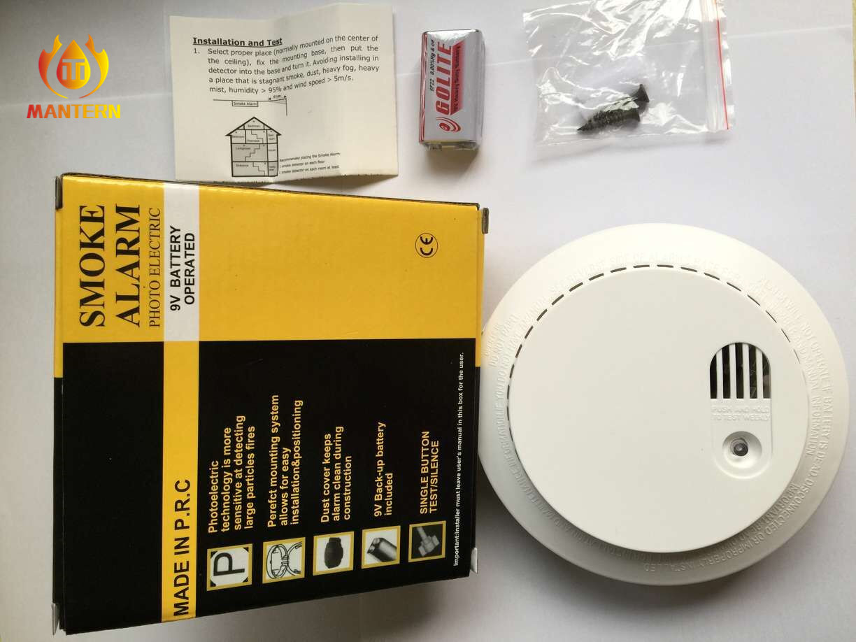 AC110V - 220V Monitored Smoke Detector Fire Proof ABS Housing Material