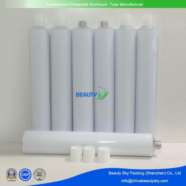 Dia 40mm white printing Metal Tube Empty Aluminium Tubes for Hair Color cream