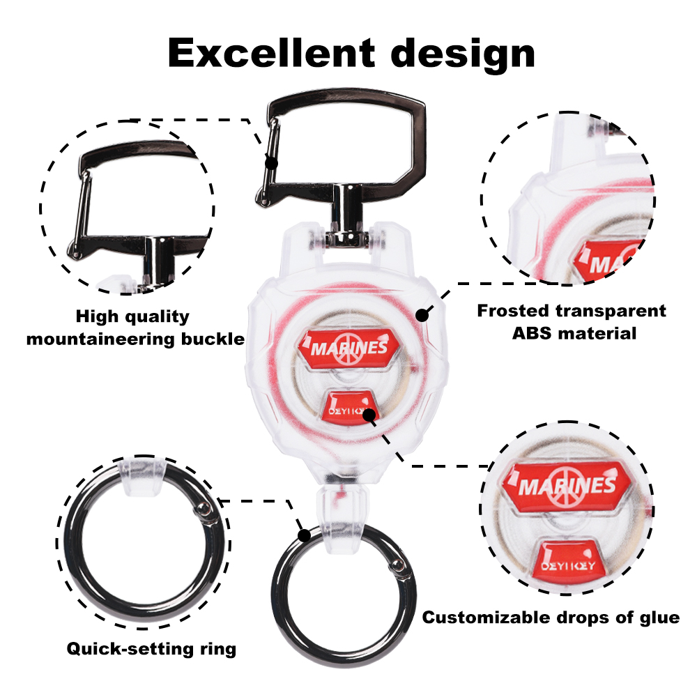 Deyi Badge Reel Stainless Steel Cord Suitable For Men And Women White