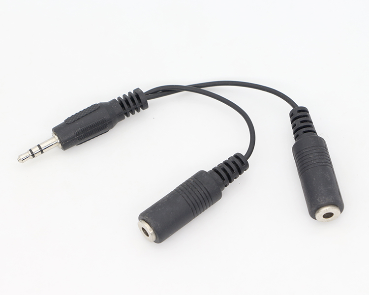 CUSTOM 3.5mm Jack 1 male to 2 Female Y Splitter Headphone Jack Mic PC Audio TRS Splitter Cable