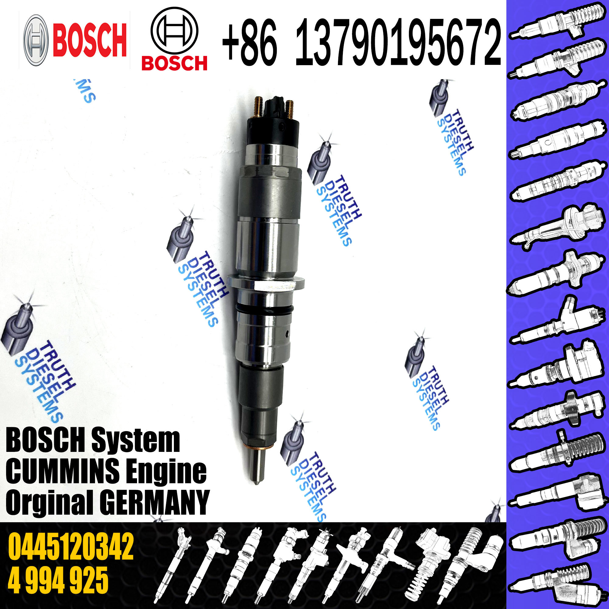diesel engine common rail fuel injector 0986435621 4994925 0445120342