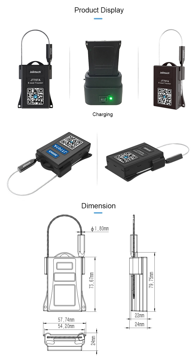 One Time Use Smart GPS Seal Long Battery Life Live Time Locating Rope Cut Alarm