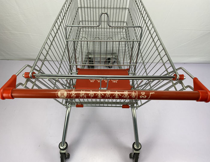 Zinc 180L Supermarket Shopping Trolley Cart For Multiple People