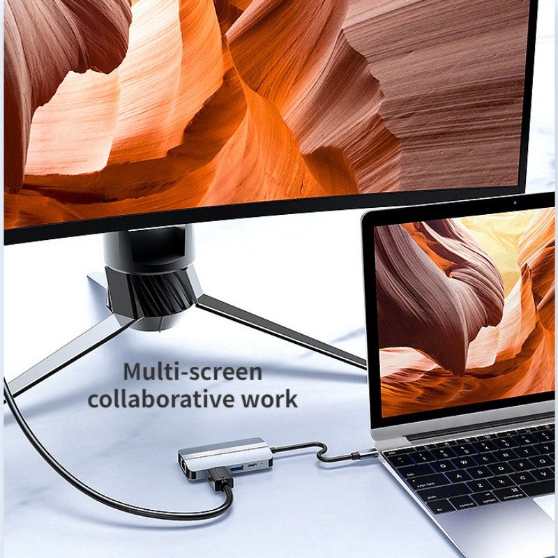 USB C Type C Hub Multiport Dock Station with Video Transfer Charging Network Function