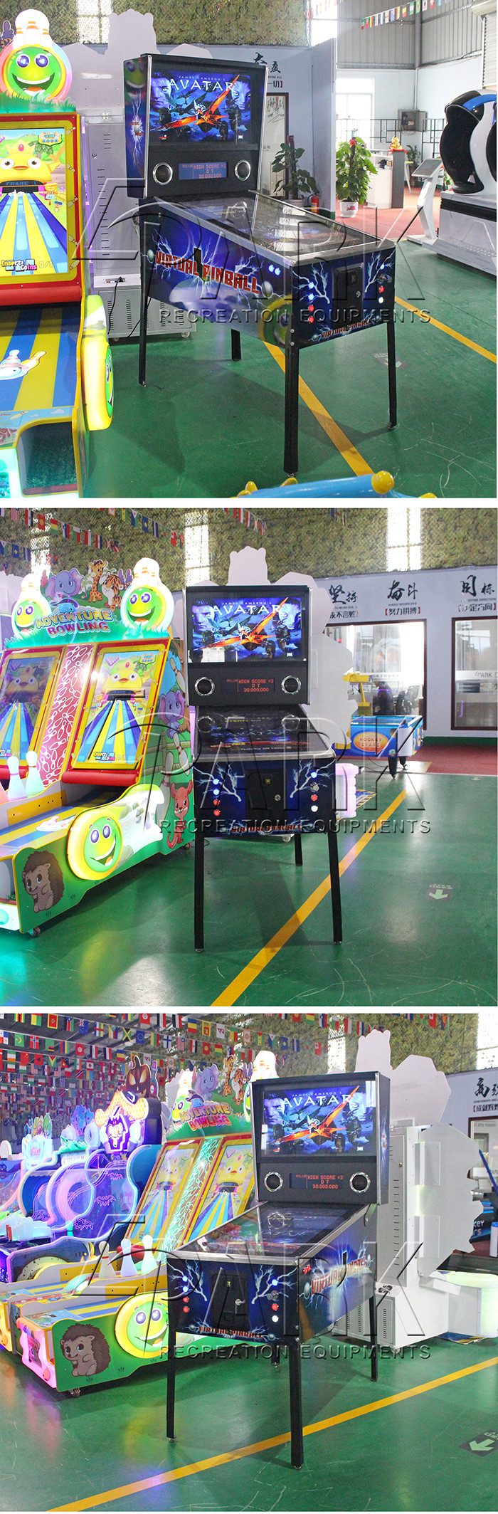 Virtual Pinball Video Redemption Game Machine Coin Operated With 3 Screens