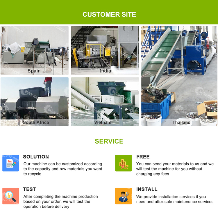 Multifunctional Double Shaft Shredder for Plastic Wood Rubber Glass Metal Processing
