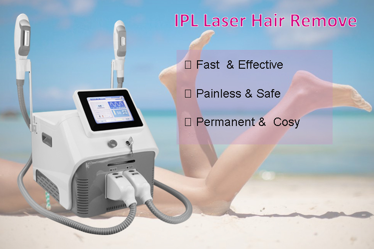 Dual Heads 7 Filters Ice Ipl Laser Hair Removal Machine Portable Hair Remover