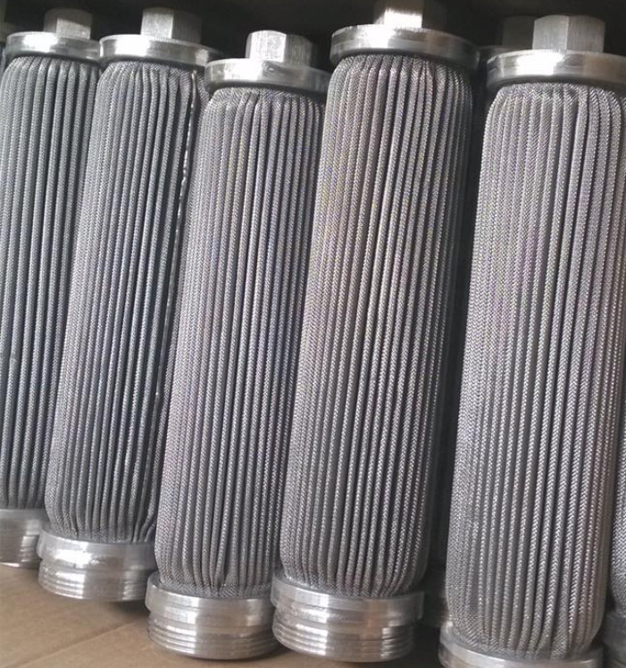 Silver 10 Inch 85% Plicate Wire Mesh Water Filter , Perforated Metal Cylinder