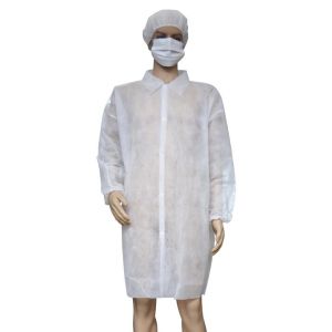 25GSM PP Nonwoven Disposable Lab Gown With Hook And Loop