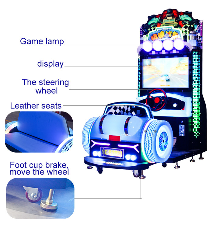 22 Inch Video Driving Car Racing Game Machine For Kids
