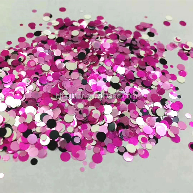 Excellent Nail Art Effect Matte Red 1mm 2mm 3mm Glitter Dots Polyester Powder for Ramadan Graduation Party Decorations