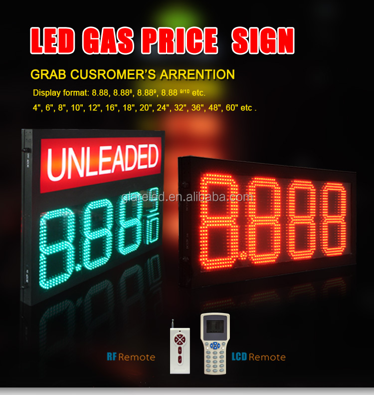 LED Digital Gas Pricer Sign for Gas Station Brightness 6000cd Waterproof level IP65
