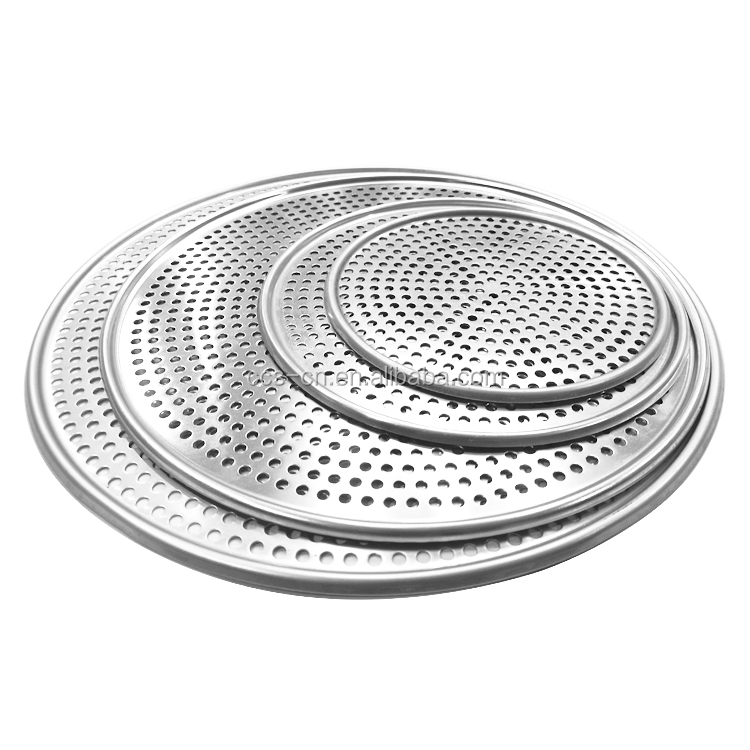 13 inch perforated round aluminum pizza pan punched pizza tray with holes baking tray