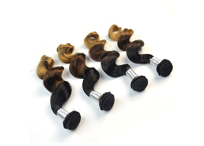 Color 1b# 4# 27# Grade 6A Virgin Hair Peruvian Human Hair Natural Wave 3 Tone 12 - 28 inch