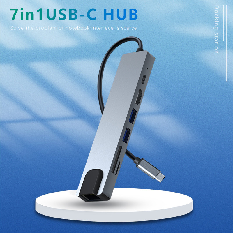 Type C 7 In 1 USB C Hub With HDMI 4K 60Hz Output Power Delivery