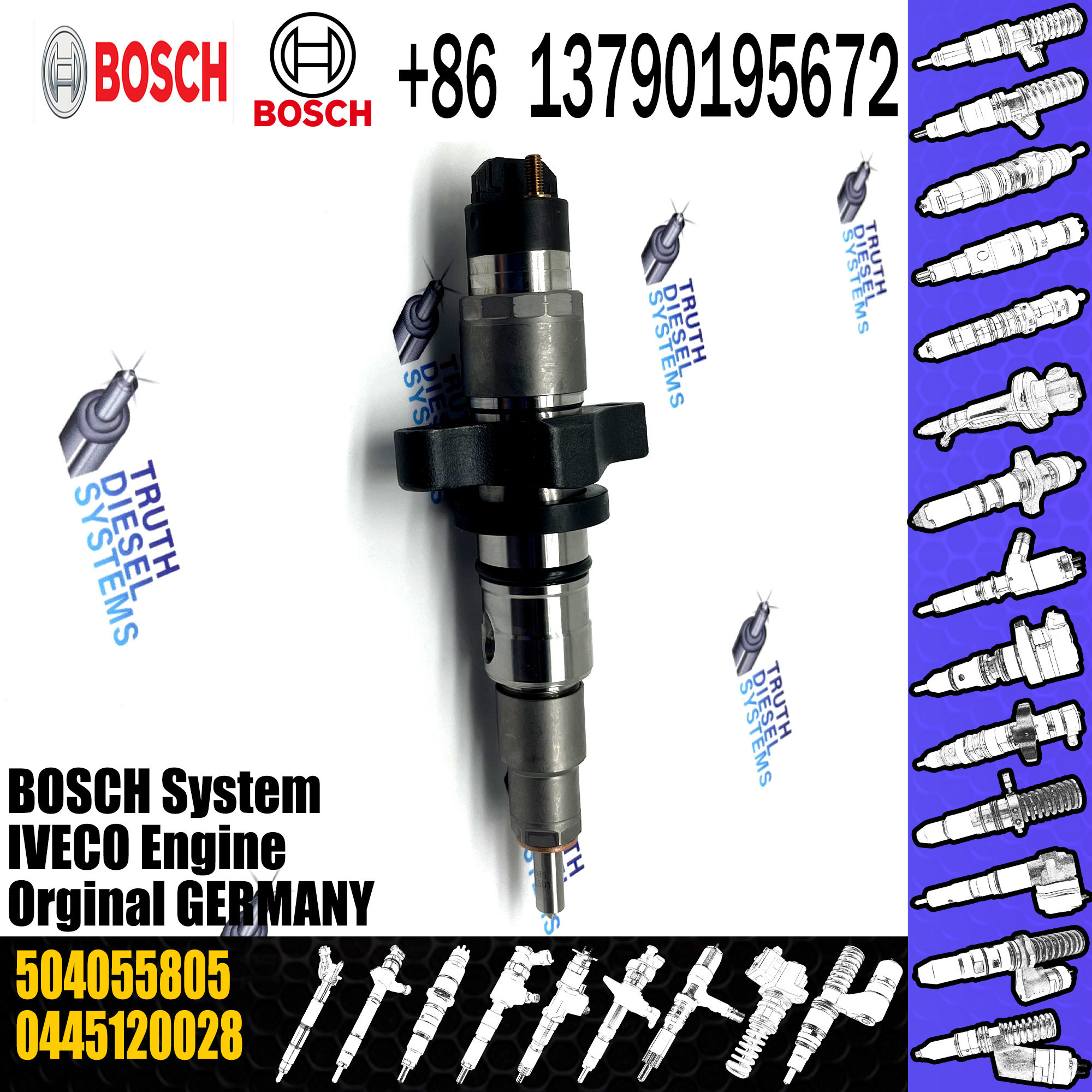 diesel fuel injector 0445120028 504055805 injector for Iveco Truck/Bus common rail injector 0445120028 504055805