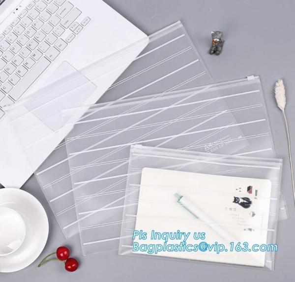 zipper slider bags for pencils pens, frosted vinyl EVA zipper blanket bags for