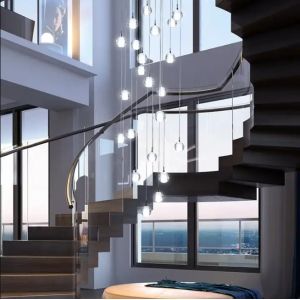 Multi-faceted Spherical Crystal Chandelier Adjustable Height Entryway Chandelier