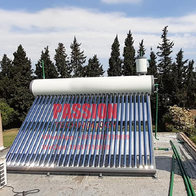 300L Glass Tube Solar Water Heater Low Pressure Solar Thermal Heater 8L Top Tank