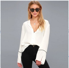 long sleeve casual blouse designs for women