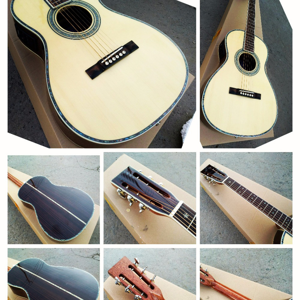 OEM 39 inches acoustic guitar 00 solid spruce parlor acoustic guitar OOO28 body AAA quality guitars