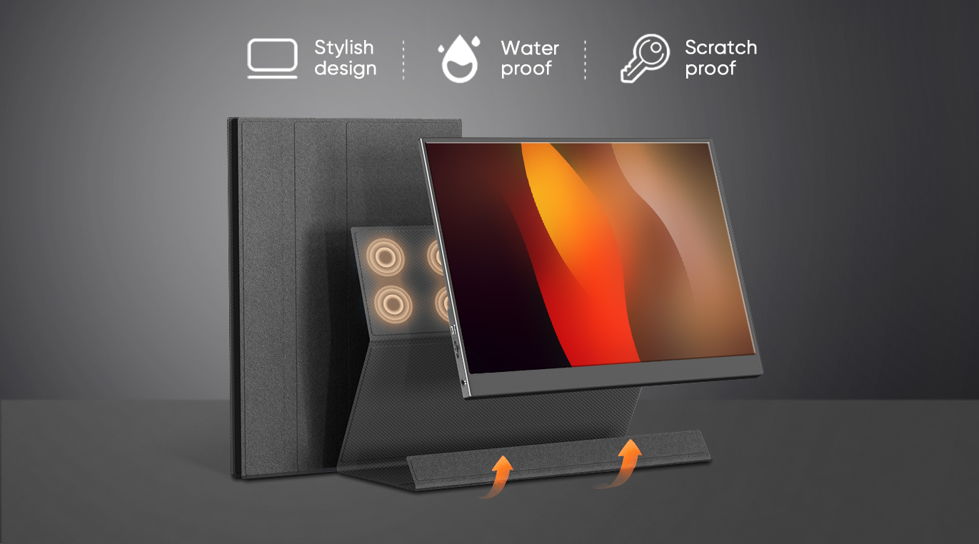 15.6 Inch 1080P USB-C HDR LCD Touchscreen Monitor Dual Premium Speakers Smart Cover External Display Compatibility Portable