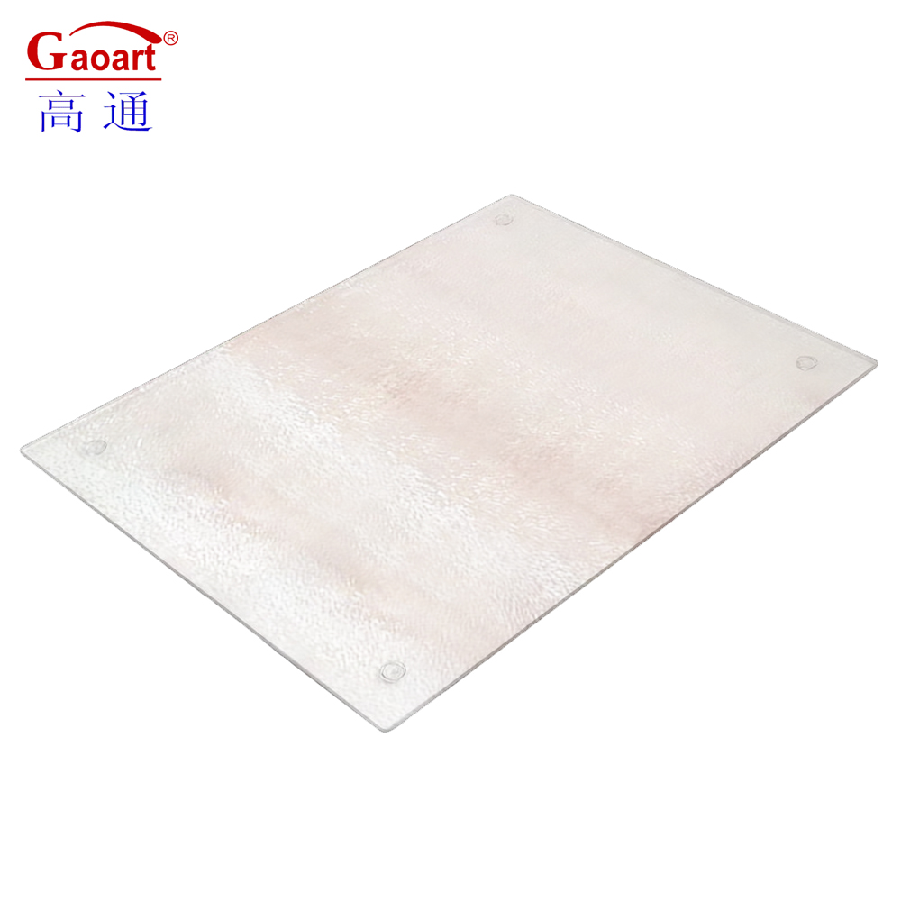 Listing Golden Rectangle Tempered Glass Customer Size Cutting Board for Kitchen 500 Pcs