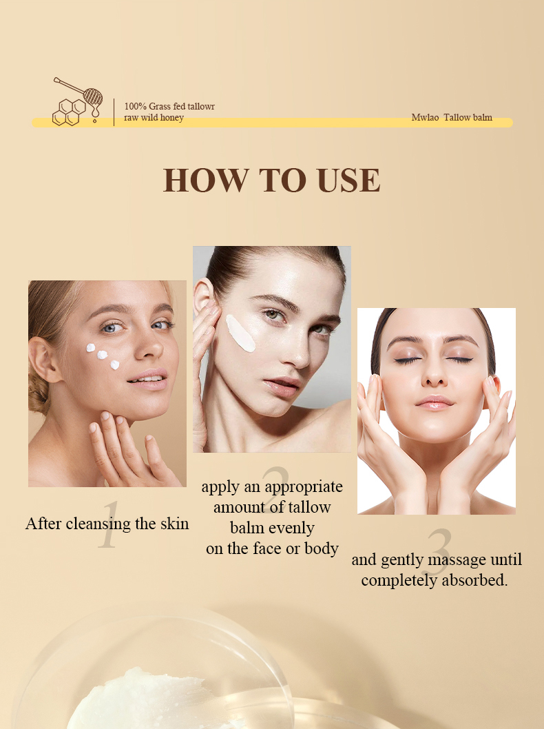 Natural Facial Private Label Body Lotions Vitamins Face Care Cosmetic Korean Skin Care Products Makeup Peptides Beef Tallow Balm