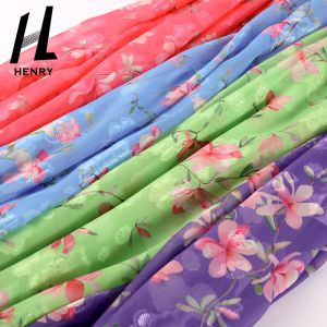 Woven Chiffon Soft Tulle Fabric 100% Polyester Digital Printing