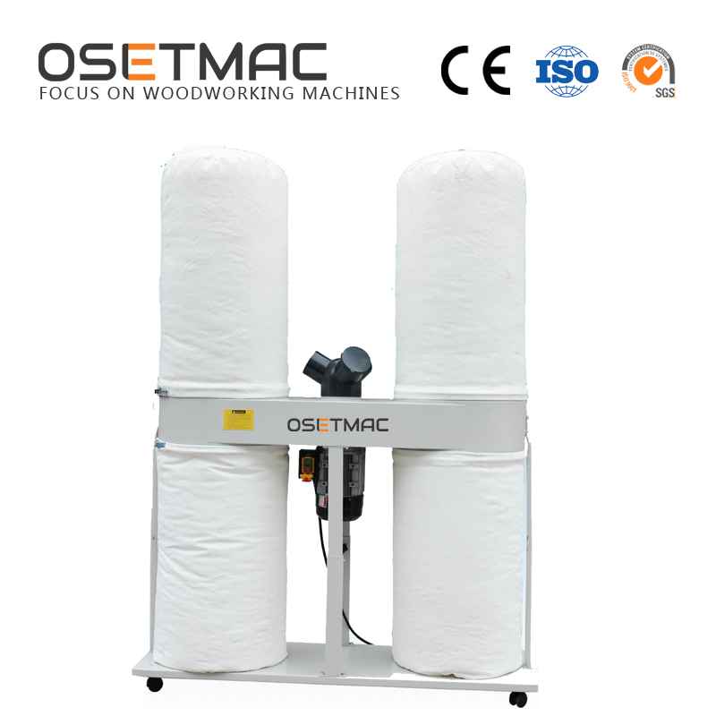 Long Service Life Double Barrel Dust Collector 2.2kw Conveyor Motor for Woodworking
