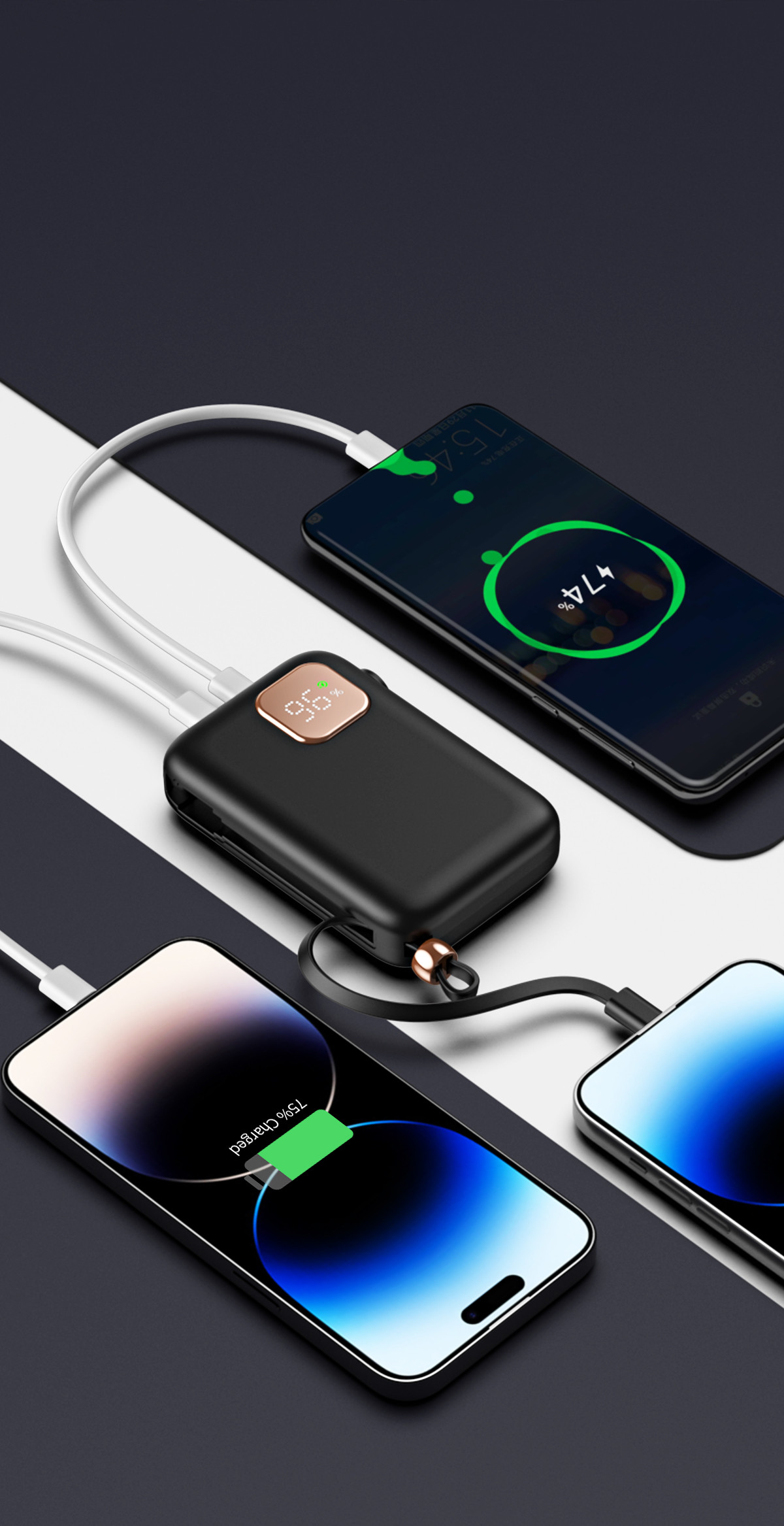 Magnetic Wireless Power Bank Charger 22.5w Pd 10000mah For Iphone Mobile Phone