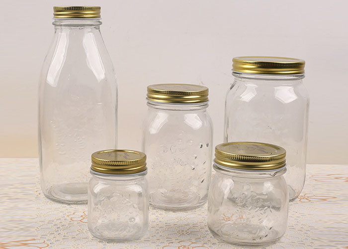Transparent Round Large Sealable Glass Jars 170ml 300ml 500ml 1000ml