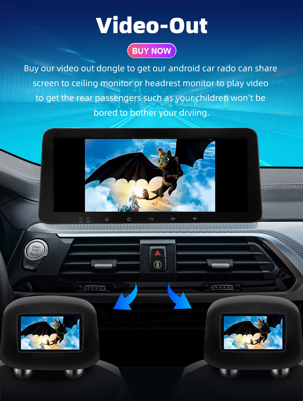 10.33 inch Universal Car Multimedia System with 4 64GB Storage and Android 11 12
