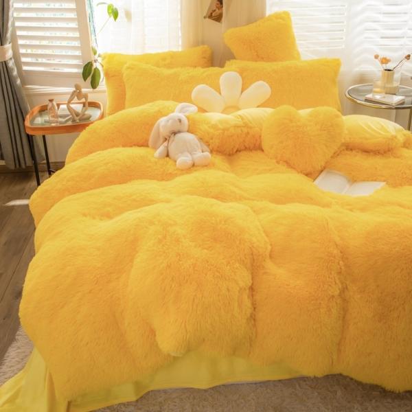 European and American Style Solid Color Thickened Warm Mink Velvet Duvet Bedding