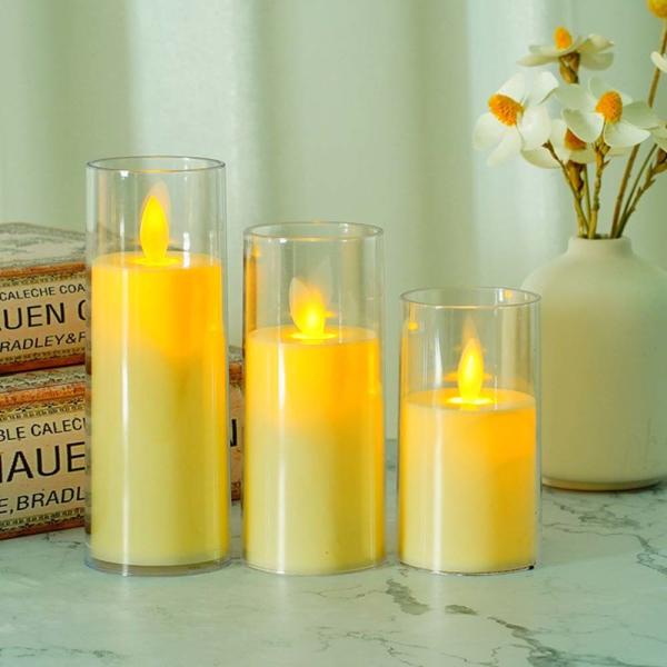 Quality Flameless Plastic LED Pillar Candles Customized for Father's Day Occasion for sale