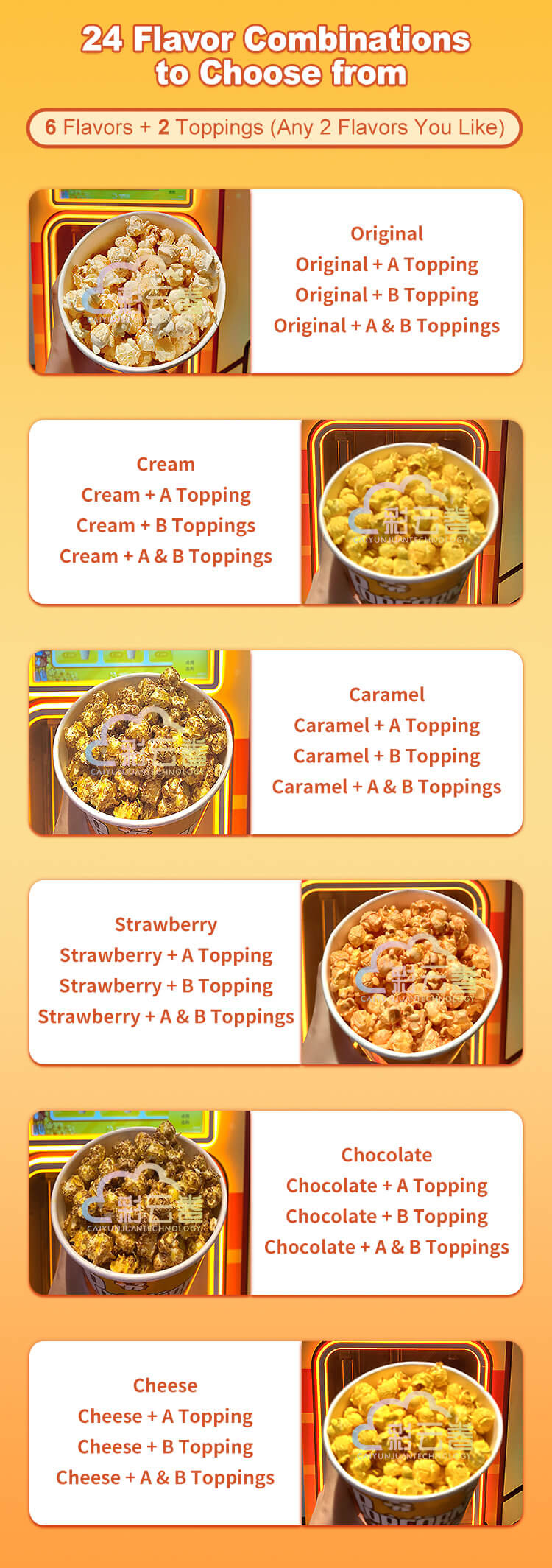 Automated Popcorn Vending Machine Manufacturers 24 Flavors Customized Color