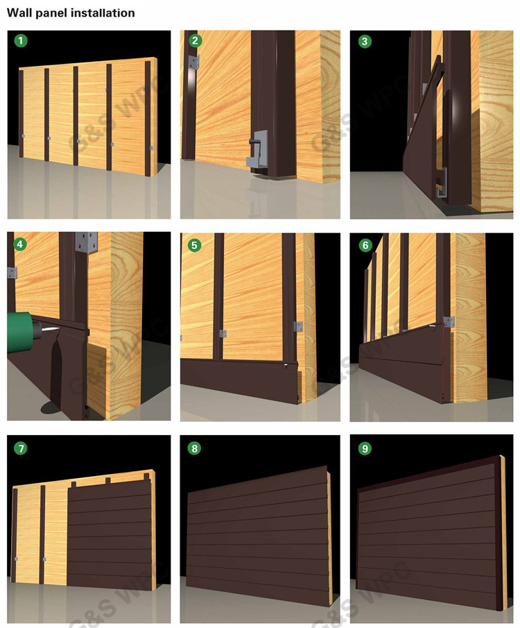 Waterproof 3d Exterior Wpc Decorative Wall Panels 177 X 28mm Anti Uv Eco Friendly