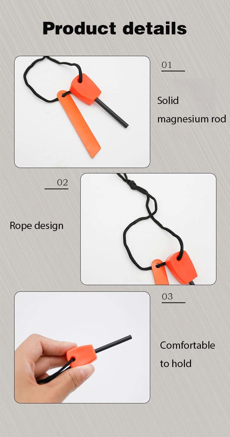 Portable Mini Emergency Premium Survival Magnesium Fire Starter With Scraper