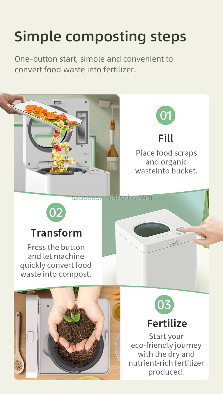 Customized Visible Home Composter Machine 2.5L Smart 40dB Low Noise