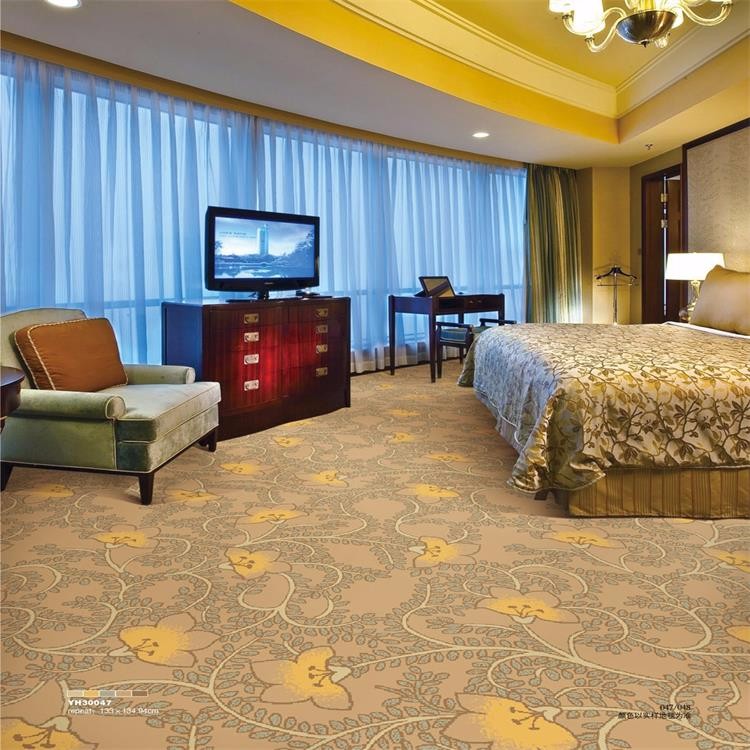 Fireproof sunflower pattern wall to wall plain commercial carpet