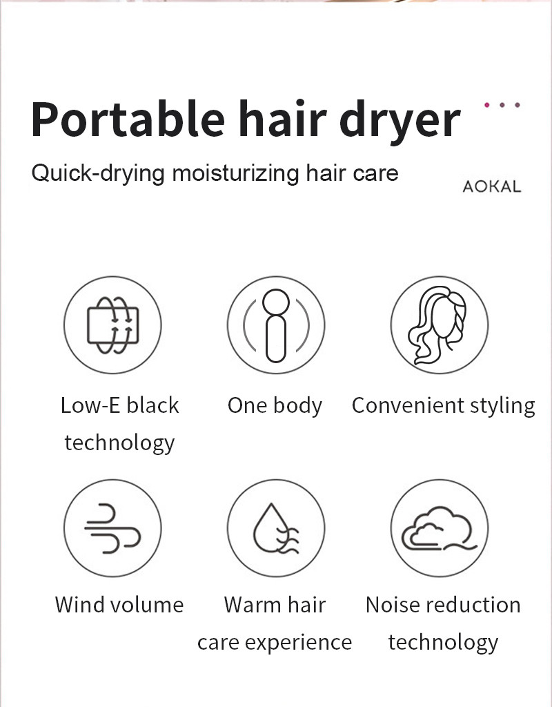 370g Mini 220V Portable Salon Hair Dryer For Home Use