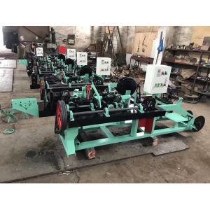 China Full Automatic Double Standard Twisted Barbed Wire Making Machine on sale