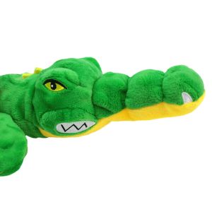 Large Alligator Plush Dog Toy Squeaky Crinkle Chew Toy With Tug Of War Handle